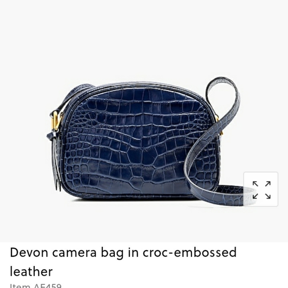 J. Crew Devon camera bag in croc-embossed leather